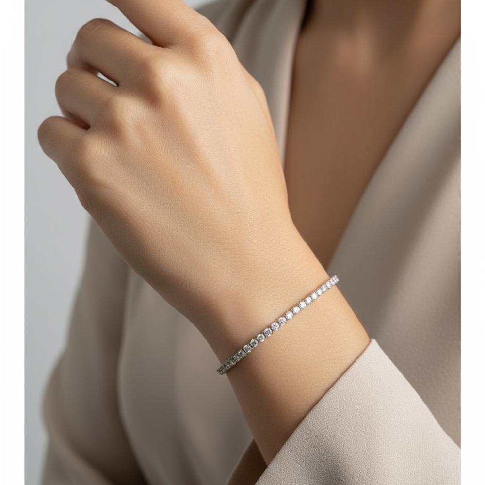 Tennis bracelet Moissanite and Sterling 925 Silver 8”